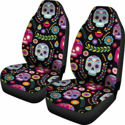 Set Seat Cover Sugar Skulls