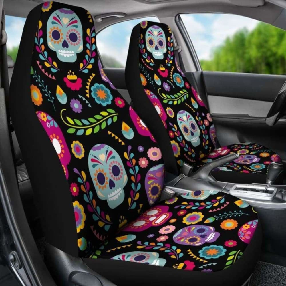 Set Seat Cover Sugar Skulls