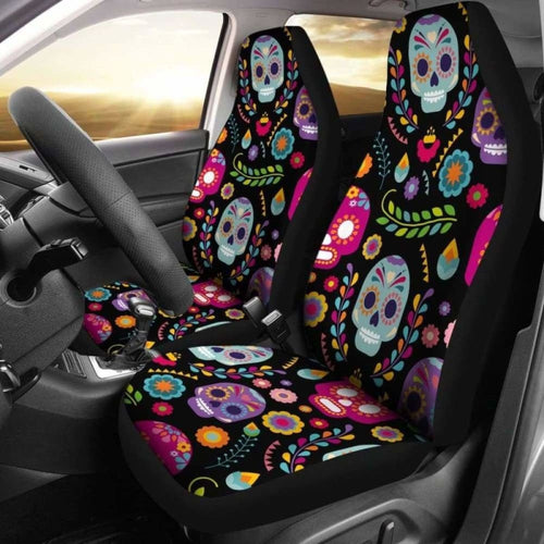 Set Seat Cover Sugar Skulls