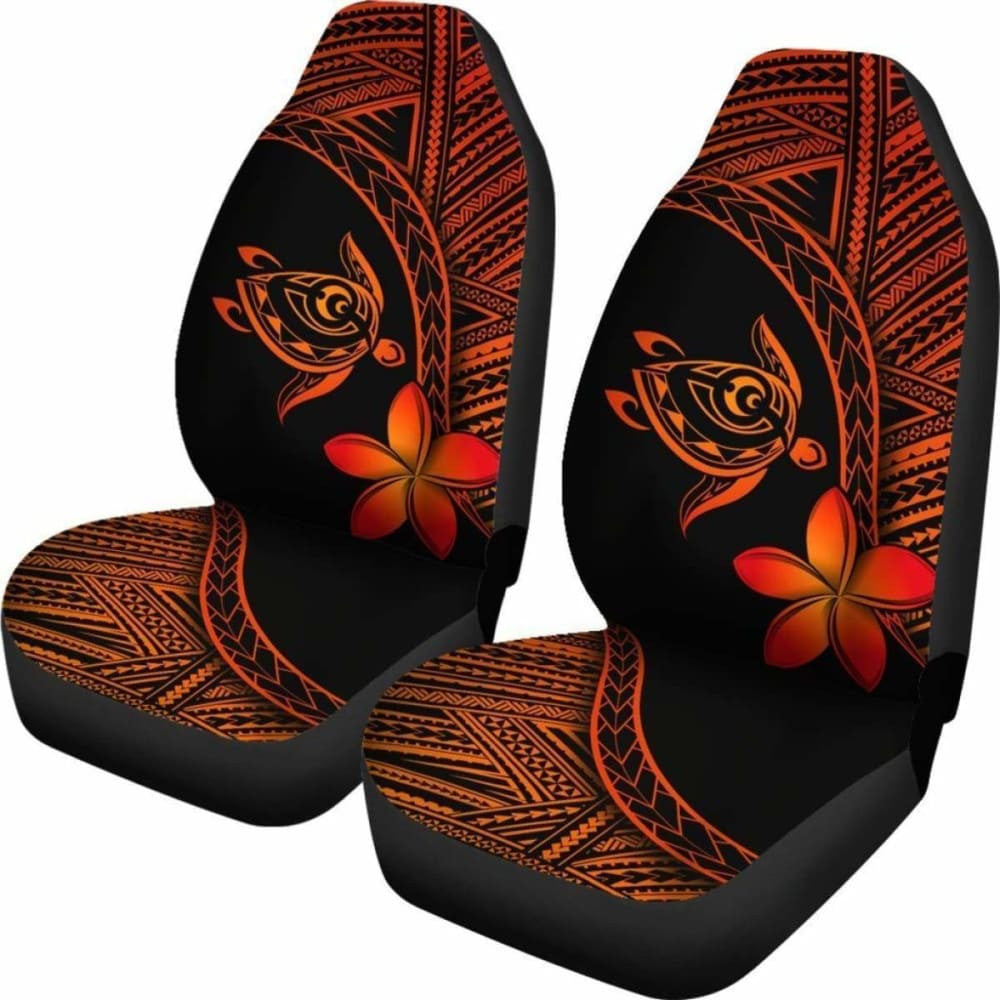 Alohawaii Car Seat Covers - Hawaii Turtle Plumeria Orange - New