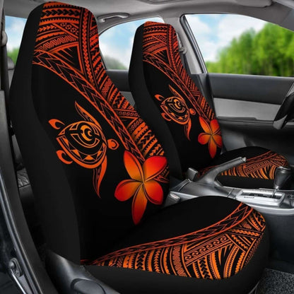 Alohawaii Car Seat Covers - Hawaii Turtle Plumeria Orange - New
