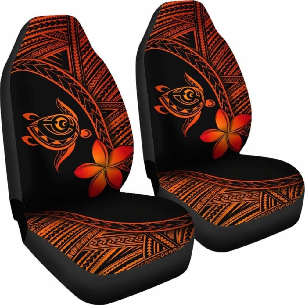Alohawaii Car Seat Covers - Hawaii Turtle Plumeria Orange - New