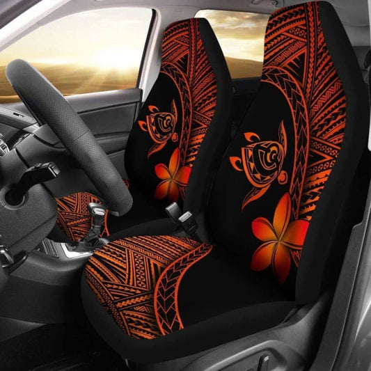 Alohawaii Car Seat Covers - Hawaii Turtle Plumeria Orange - New