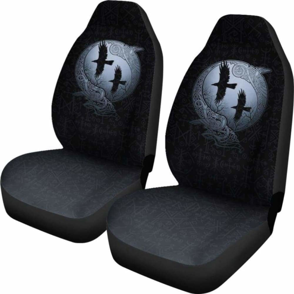 Viking Odin'S Eye Ravens Hugin And Munin Car Seat Covers