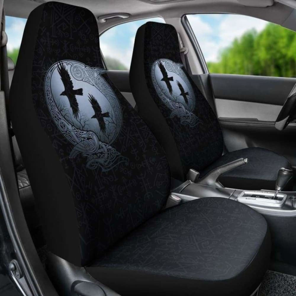 Viking Odin'S Eye Ravens Hugin And Munin Car Seat Covers