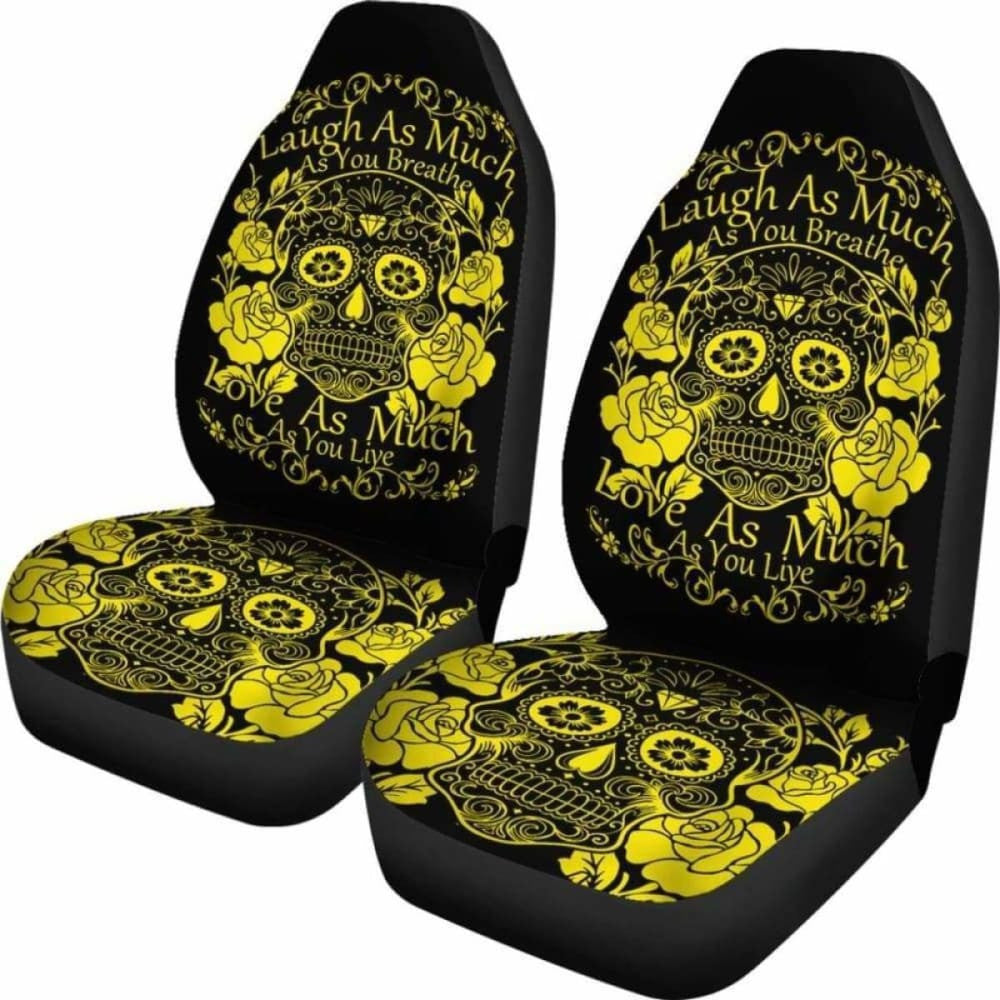 Set Of -Sugar Skulls - Seat Covers