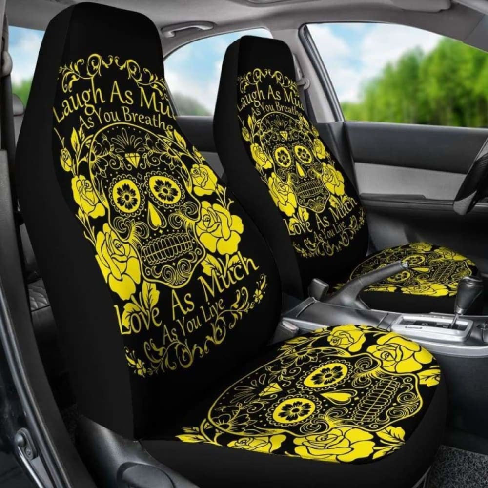 Set Of -Sugar Skulls - Seat Covers