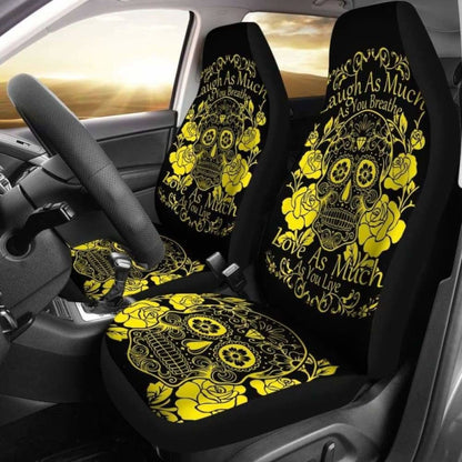 Set Of -Sugar Skulls - Seat Covers