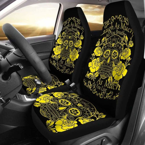 Set Of -Sugar Skulls - Seat Covers