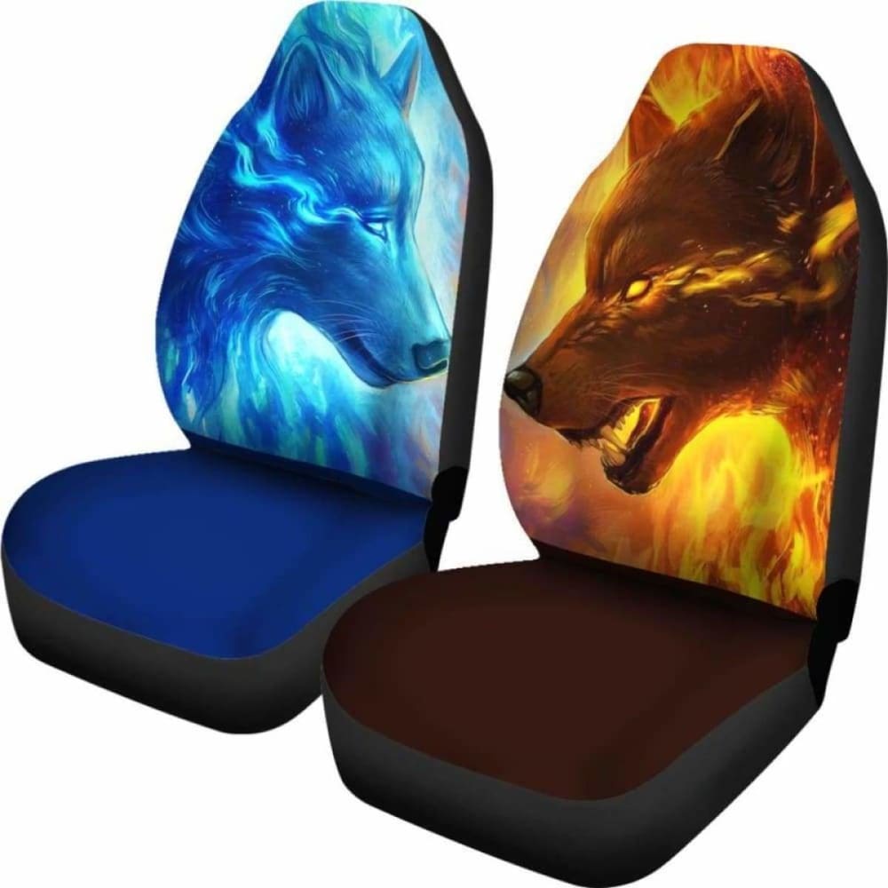 Wolves Fire And Ice Car Seat Covers
