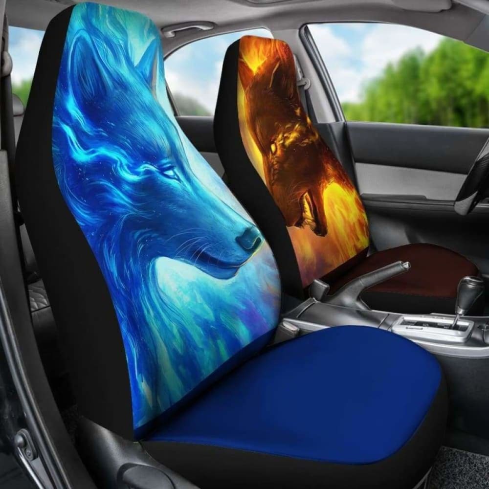 Wolves Fire And Ice Car Seat Covers