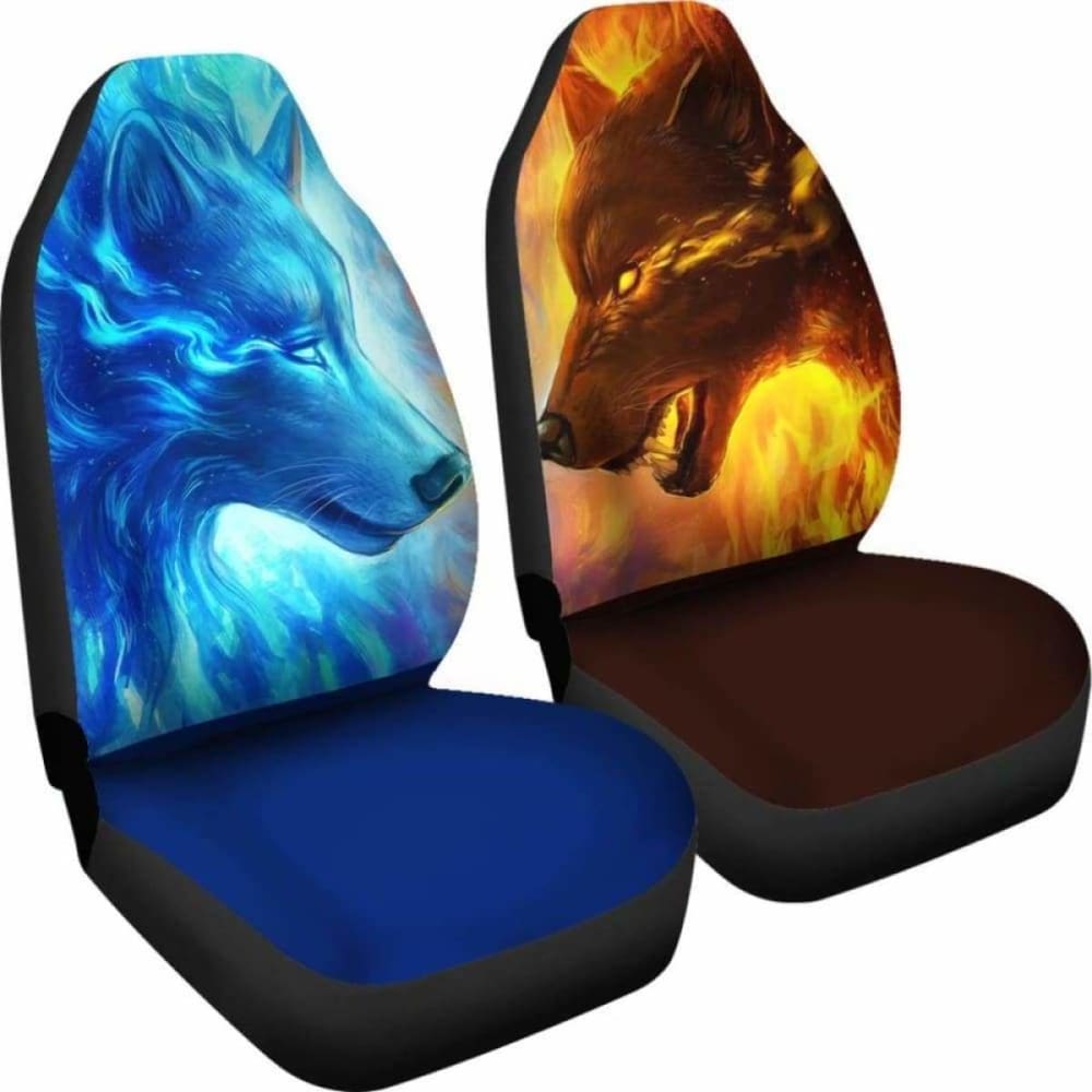 Wolves Fire And Ice Car Seat Covers