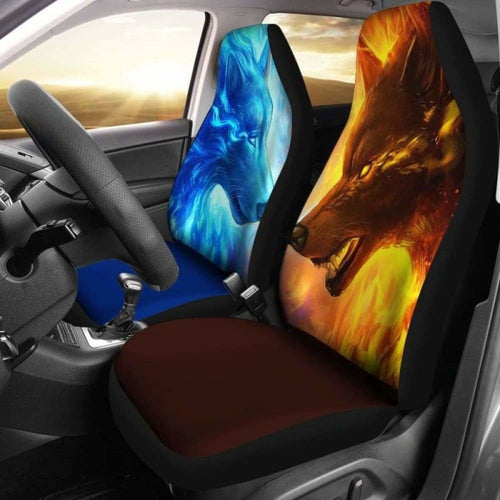 Wolves Fire And Ice Car Seat Covers