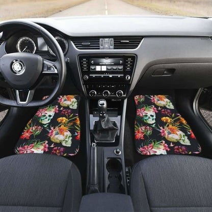 Set Of Pcs Floral Sugar Skull Car Mat