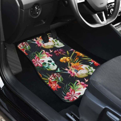 Set Of Pcs Floral Sugar Skull Car Mat