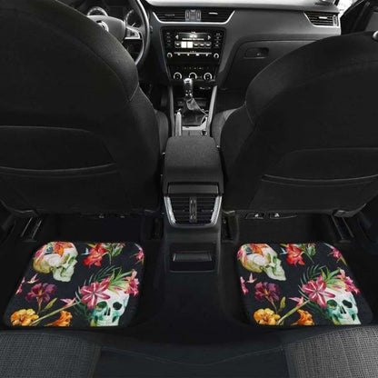 Set Of Pcs Floral Sugar Skull Car Mat