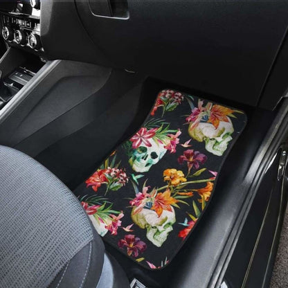 Set Of Pcs Floral Sugar Skull Car Mat