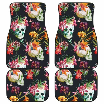Set Of Pcs Floral Sugar Skull Car Mat
