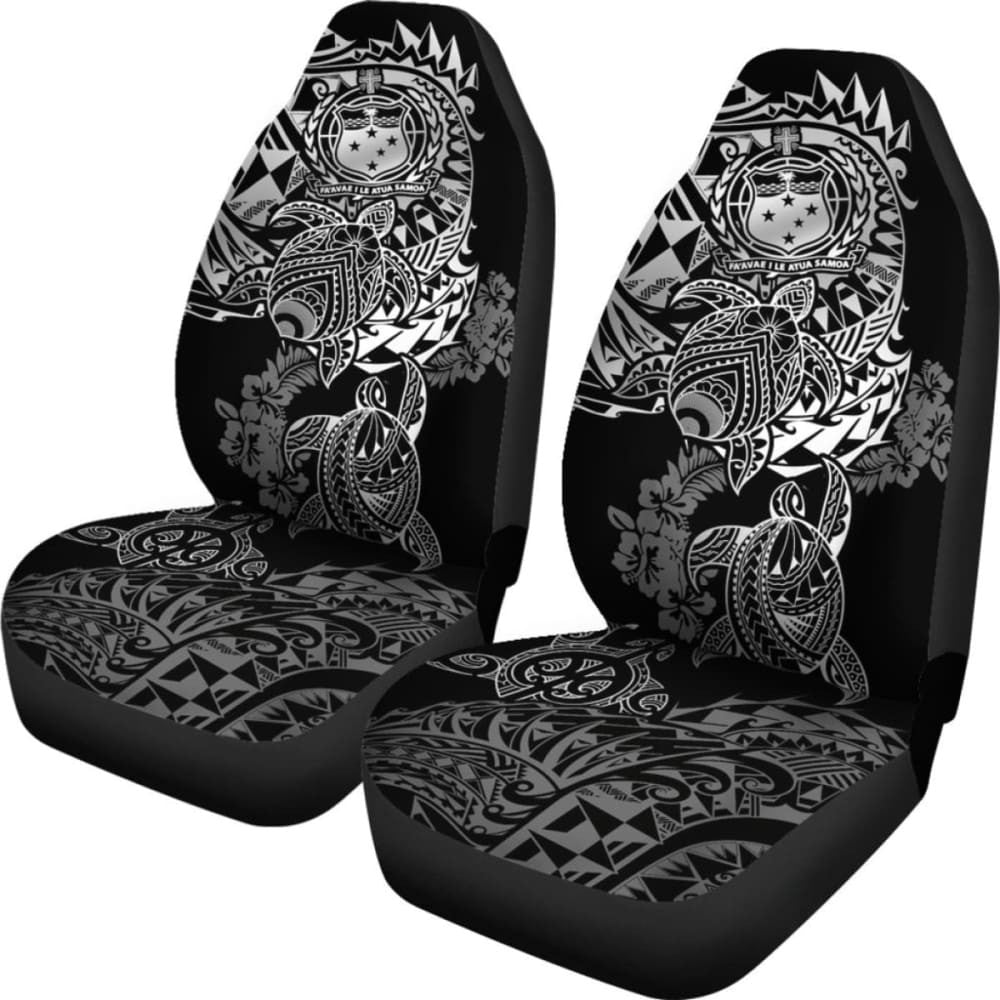 Samoa Polynesian Car Seat Covers - White Turtle Flowing - Amazing