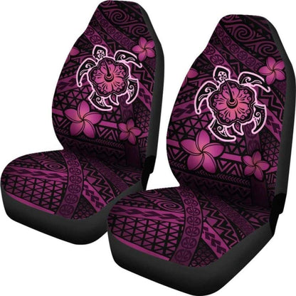 Hawaii Mix Polynesian Turtle Plumeria Car Seat Covers - Pink -