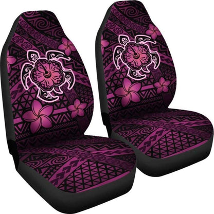 Hawaii Mix Polynesian Turtle Plumeria Car Seat Covers - Pink -