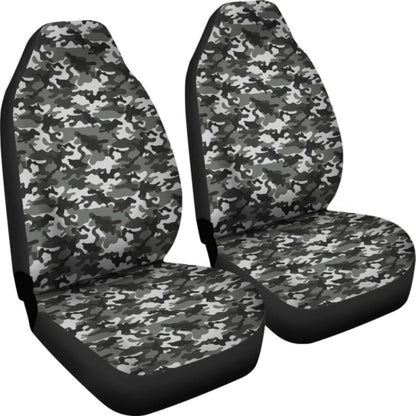 Black Gray Camouflage Car Seat Covers