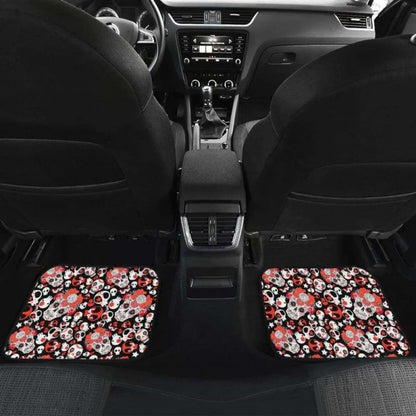 Set Of Pcs Floral Day Of The Dead Sugar Skull Car Mats