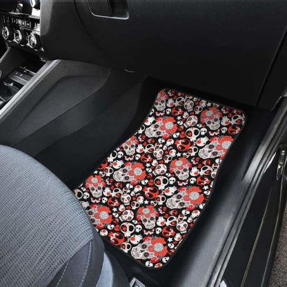 Set Of Pcs Floral Day Of The Dead Sugar Skull Car Mats