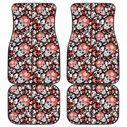 Set Of Pcs Floral Day Of The Dead Sugar Skull Car Mats