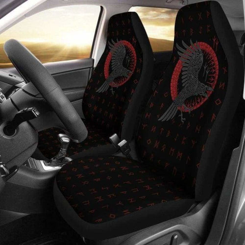 Viking Ragnar'S Raven Rune Car Seat Covers