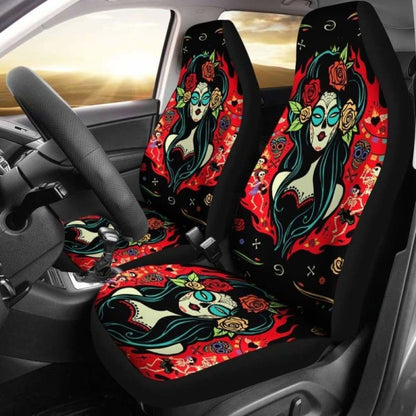 Set Seat Cover Sugar Skulls
