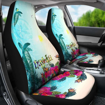 Hawaii Car Seat Covers - View Sea Hawaii With Turtle And Whale -