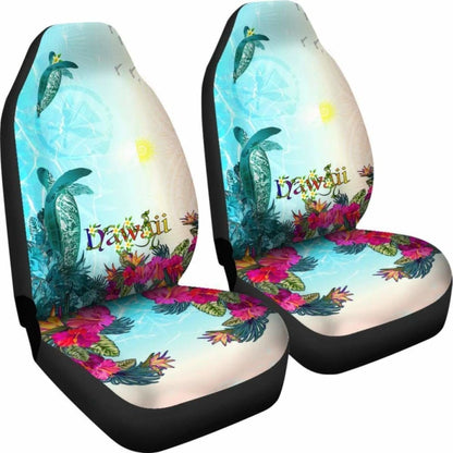 Hawaii Car Seat Covers - View Sea Hawaii With Turtle And Whale -