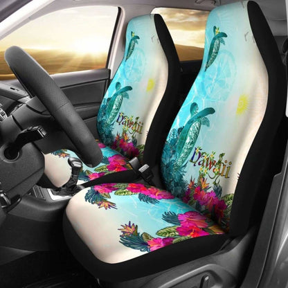 Hawaii Car Seat Covers - View Sea Hawaii With Turtle And Whale -