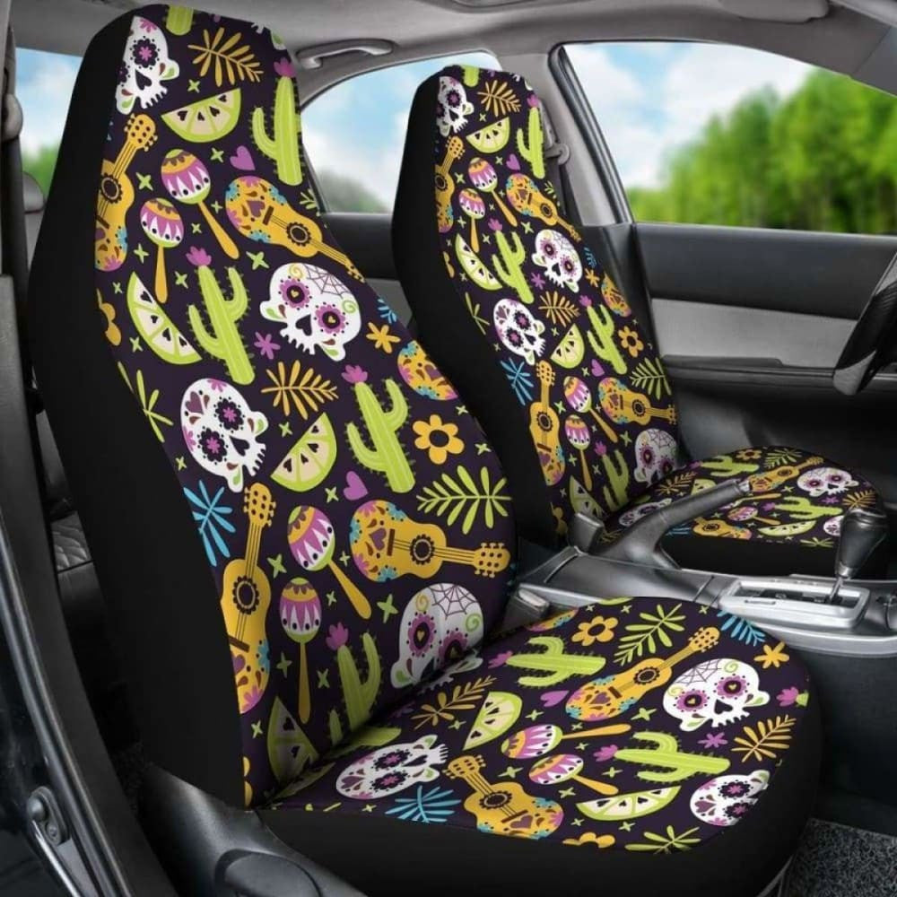 Set Pcs Sugar Skull Car Seat Covers