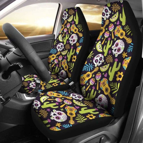 Set Pcs Sugar Skull Car Seat Covers