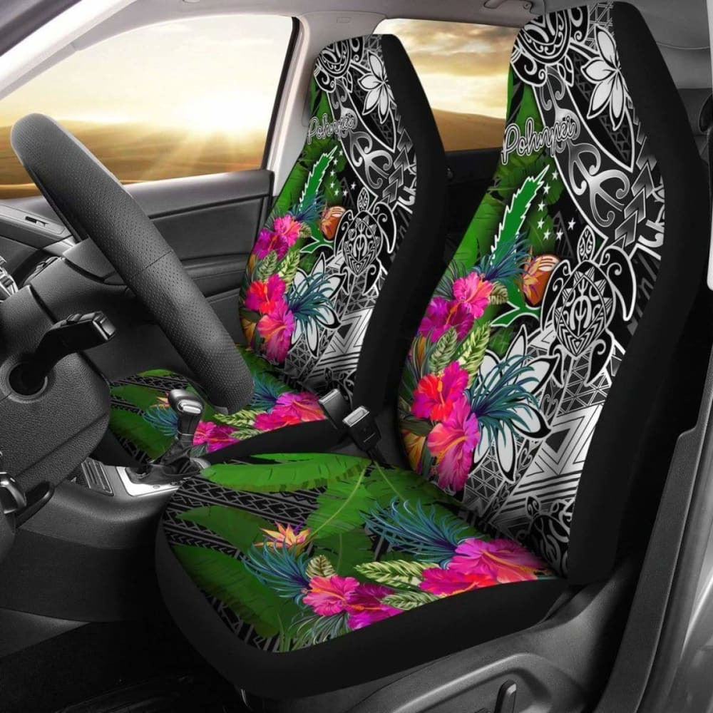 Pohnpei Car Seat Covers - Turtle Plumeria Banana Leaf - Amazing