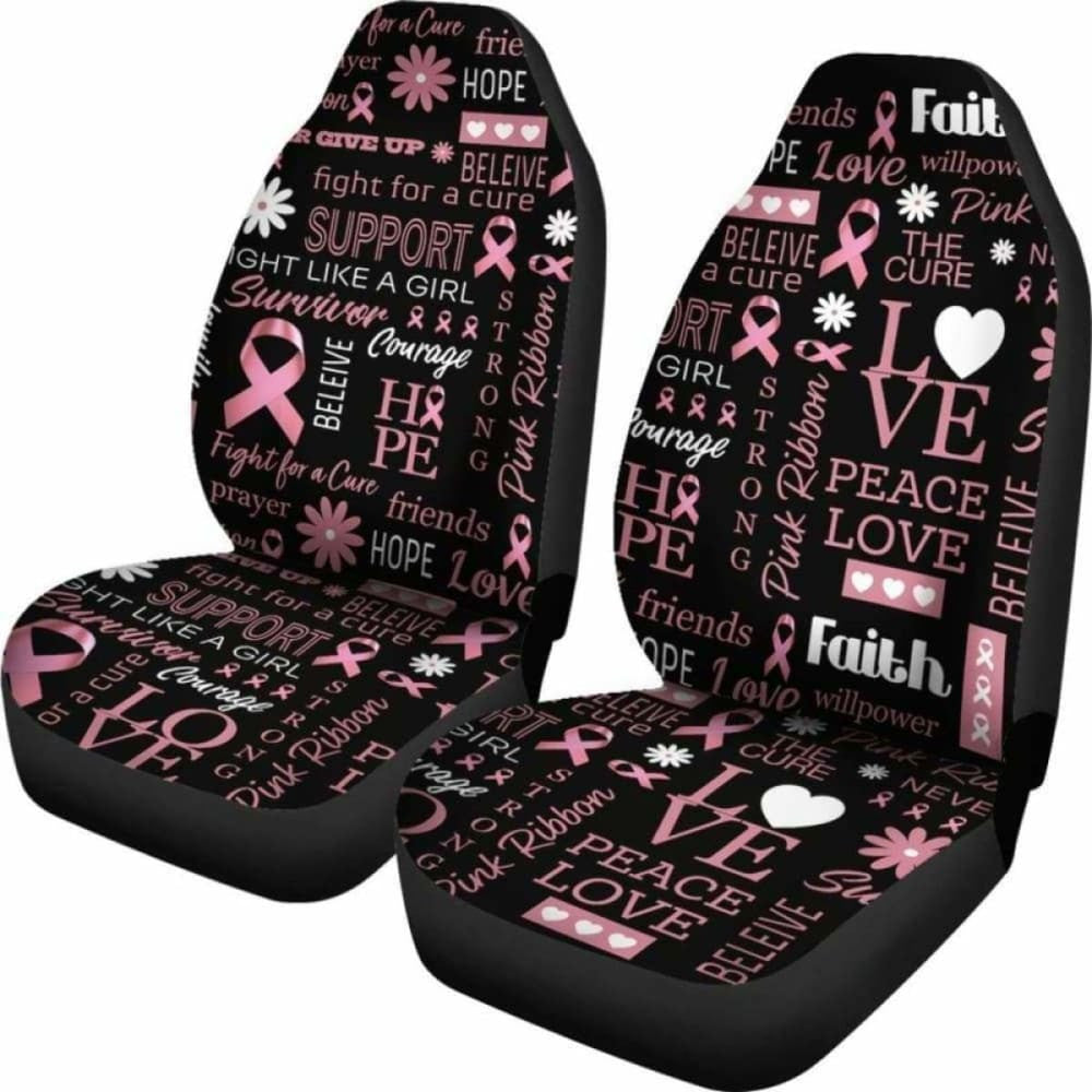 Breast Cancer Awareness Emblems Car Seat Covers