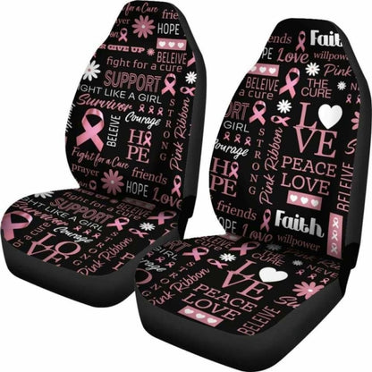 Breast Cancer Awareness Emblems Car Seat Covers