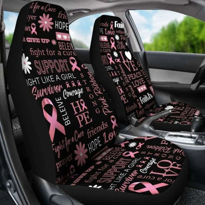 Breast Cancer Awareness Emblems Car Seat Covers