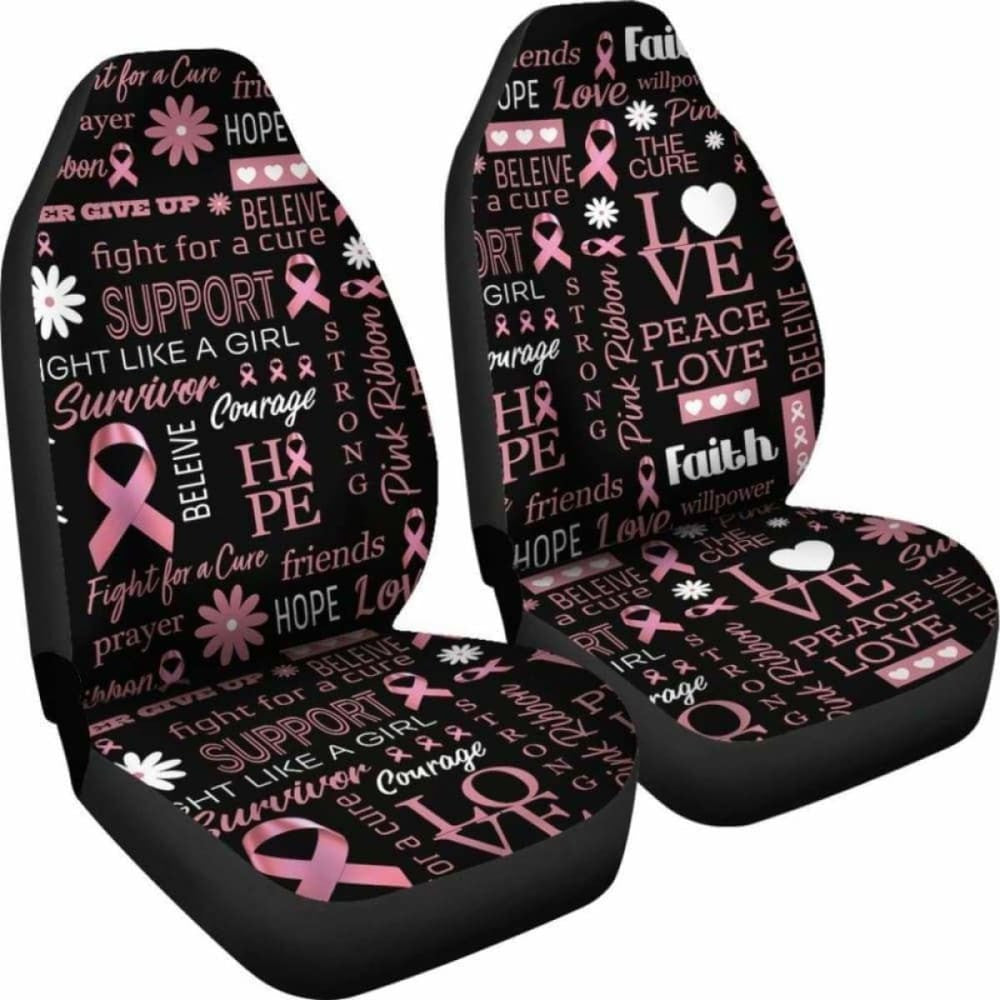 Breast Cancer Awareness Emblems Car Seat Covers
