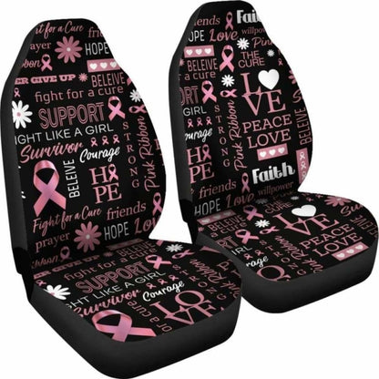 Breast Cancer Awareness Emblems Car Seat Covers