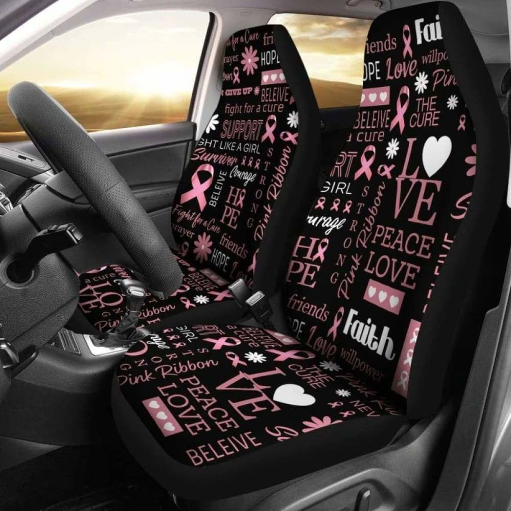 Breast Cancer Awareness Emblems Car Seat Covers