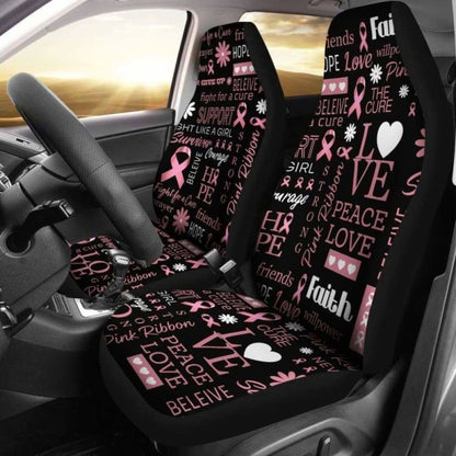 Breast Cancer Awareness Emblems Car Seat Covers