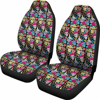 Set Of Sugar Skull Seat Covers