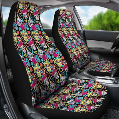 Set Of Sugar Skull Seat Covers