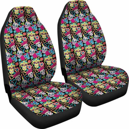 Set Of Sugar Skull Seat Covers