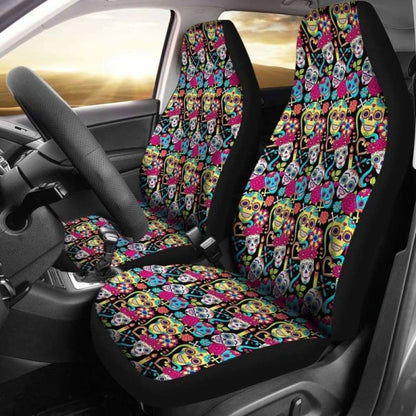 Set Of Sugar Skull Seat Covers