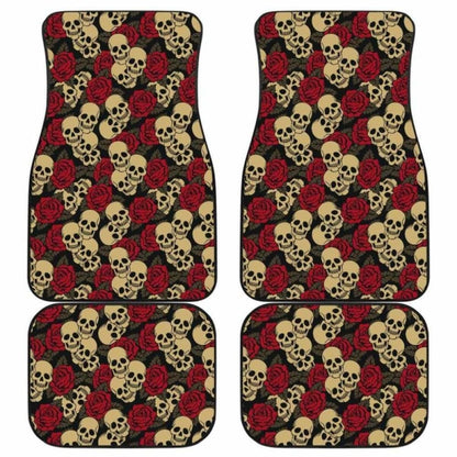 Set Of Pcs Floral Sugar Skull Car Mat