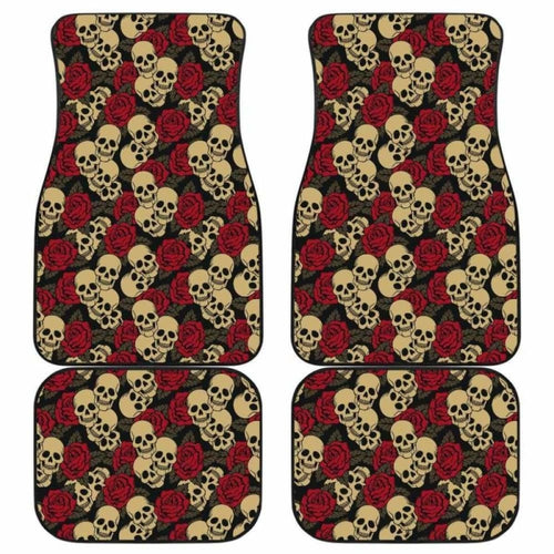Set Of Pcs Floral Sugar Skull Car Mat
